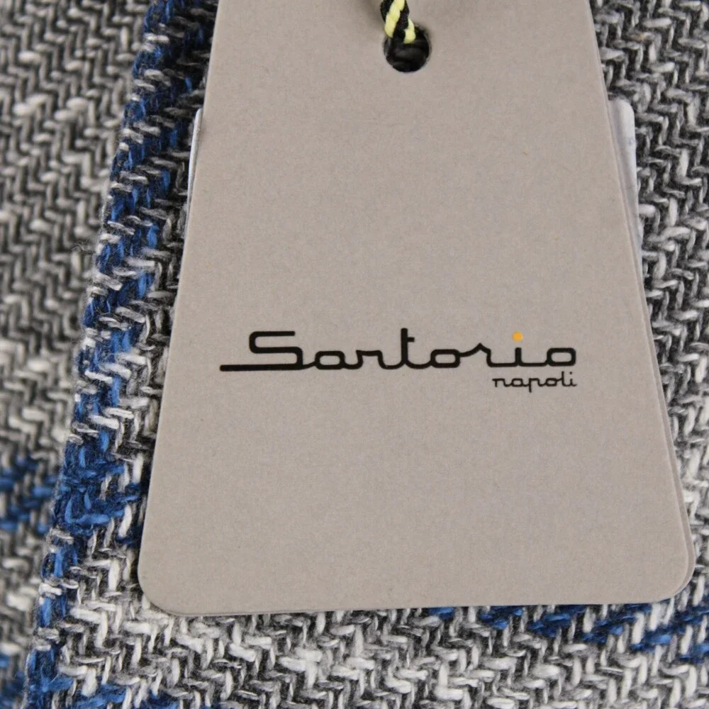 Sartorio Kiton NWT Wool Blend Sport Coat Size 52R (42R US) Gray w/ Blue & White